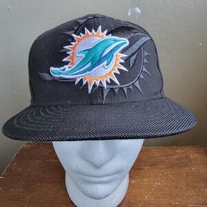 New Era 59Fifty Miami Dolphins Fitted‎ Hat Black Shadow Size 7¼